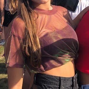 🔮 HOLOGRAPHIC SHEER TOP 🔮